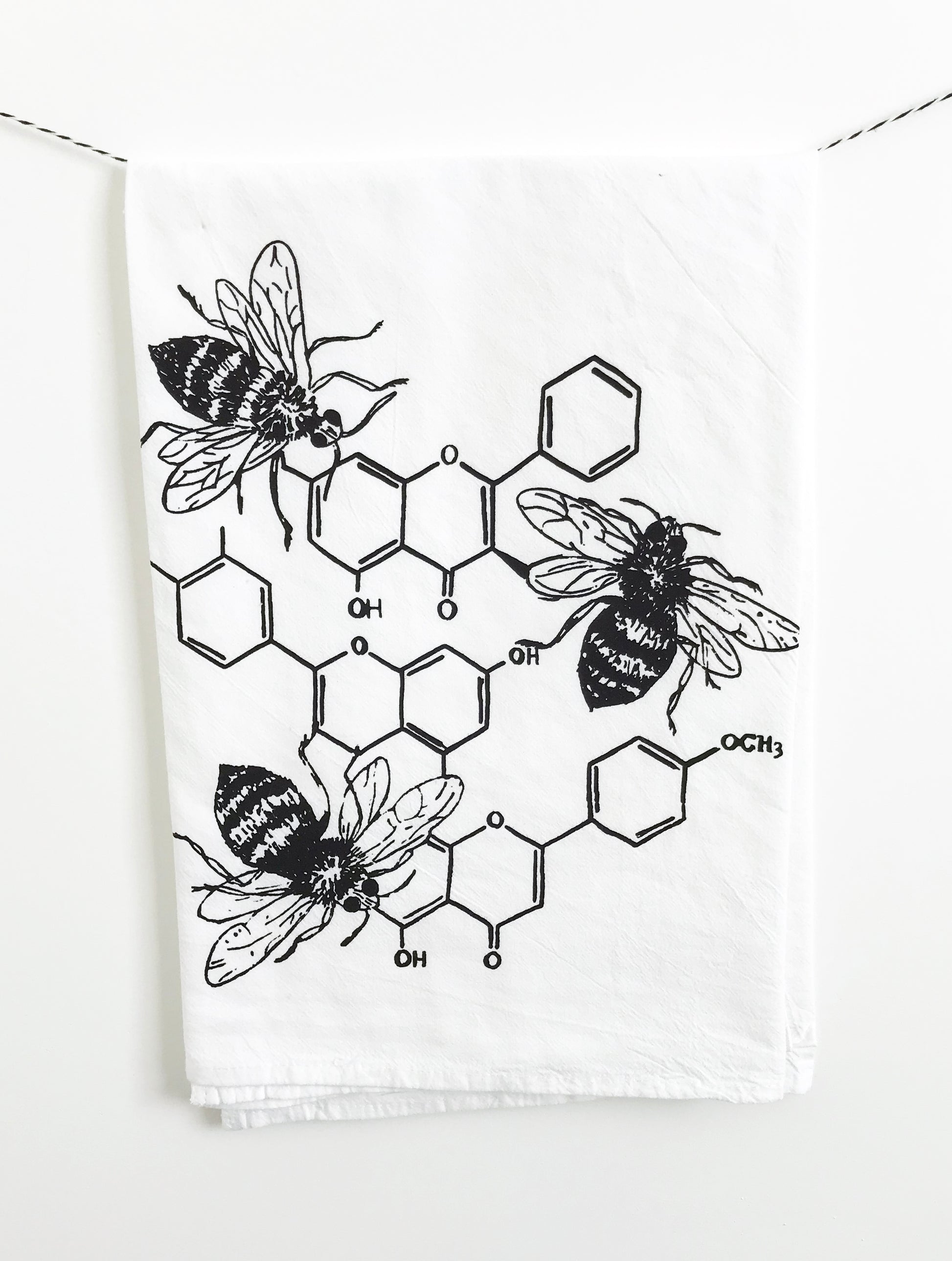 LOT OF Two Kitchen Towels~ “BEE KIND” Cotton ~14” x 24” Honey Bee TOWELS